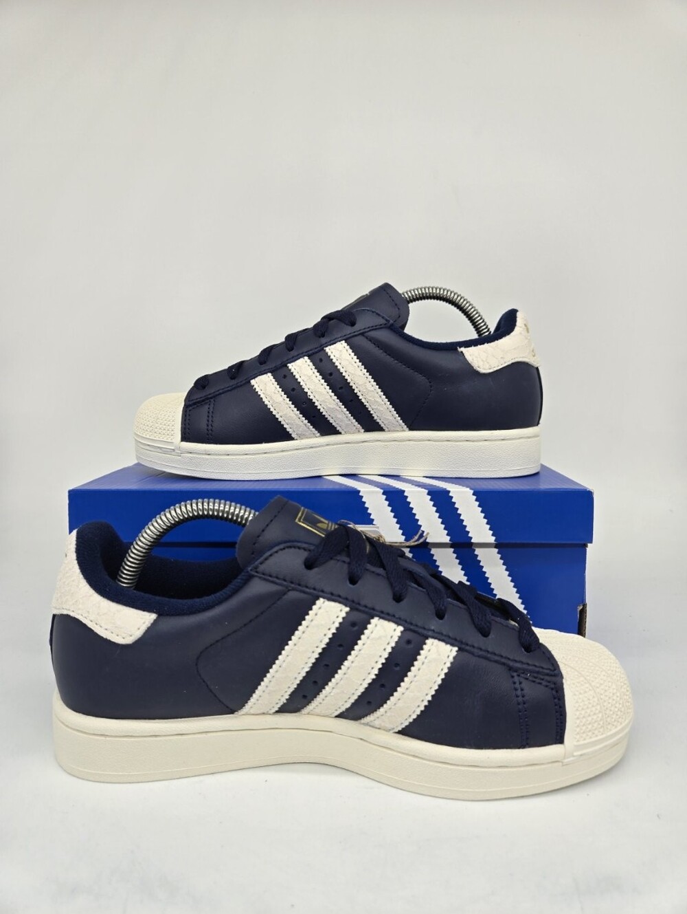 adidas Womens Superstar II KI3571 Night Indigo Off White Snakeskin Shoe Size 6.5 - Picture 6 of 8